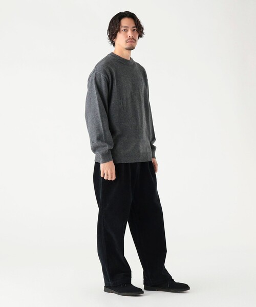 B:MING by BEAMS（ビーミングバイビームス）の「5ゲージ ダメージ クルー ニット（ユニセックス）（ニット/セーター・メンズ・ブラック/チャコールグレー・L/M/S/XL）」の3枚目の写真