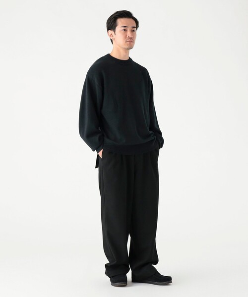 B:MING by BEAMS（ビーミングバイビームス）の「5ゲージ ダメージ クルー ニット（ユニセックス）（ニット/セーター・メンズ・ブラック/チャコールグレー・L/M/S/XL）」の5枚目の写真