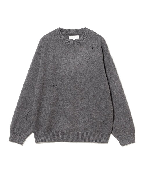 B:MING by BEAMS（ビーミングバイビームス）の「5ゲージ ダメージ クルー ニット（ユニセックス）（ニット/セーター・メンズ・ブラック/チャコールグレー・L/M/S/XL）」の10枚目の写真