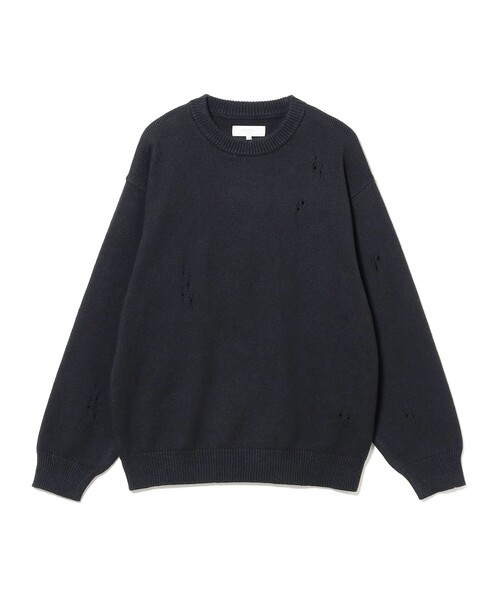 B:MING by BEAMS（ビーミングバイビームス）の「5ゲージ ダメージ クルー ニット（ユニセックス）（ニット/セーター・メンズ・ブラック/チャコールグレー・L/M/S/XL）」の13枚目の写真
