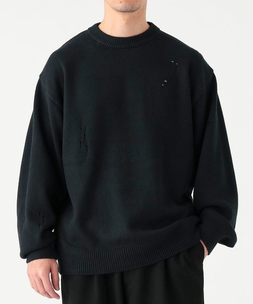 5ゲージ ダメージ クルー ニット（ユニセックス）