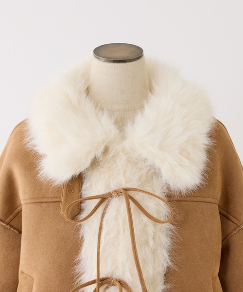 フェイクムートンリボンアウター/セットアップボトムあり（ムートン
