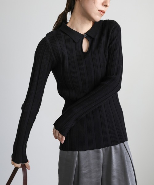 rsvpso　1105040 セール】ランダムリブポロニット（ニット/セーター）｜select MOCA