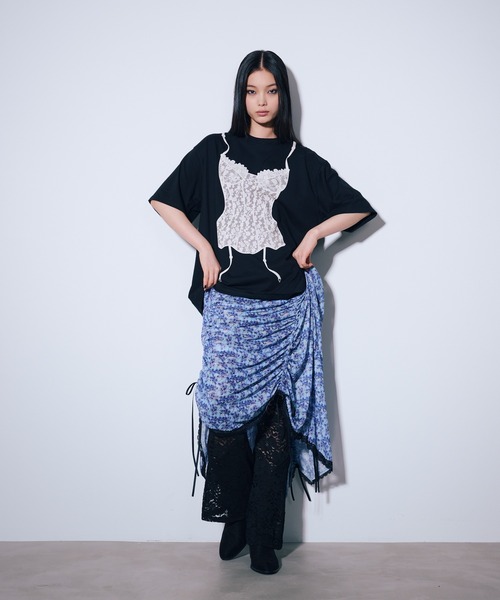 ANNA SUI NYC（アナ スイ エヌ ワイ シー）の「マルチシャーリングスカート（スカート・レディース・キャメル/ブラック/サックスブルー・FREE）」の13枚目の写真