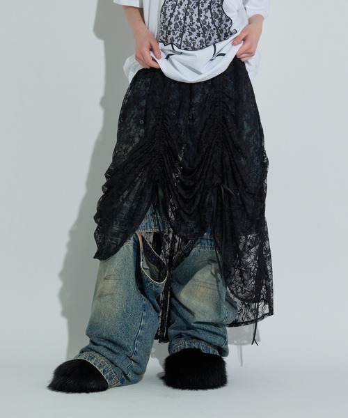 ANNA SUI NYC（アナ スイ エヌ ワイ シー）の「マルチシャーリングスカート（スカート・レディース・キャメル/ブラック/サックスブルー・FREE）」の5枚目の写真