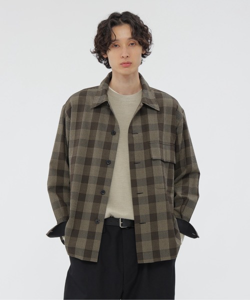 GRAPHIC YARN DYED WOOL COTTON（シャツ/ブラウス）｜MARGARET HOWELL