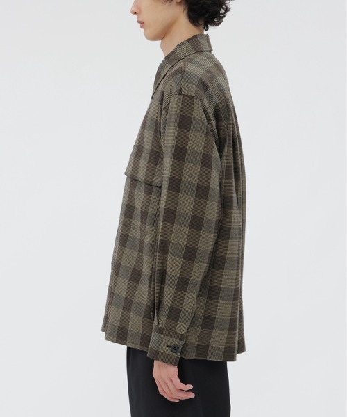 人気のLサイズ✨ウール混✨ MARGARET HOWELL 長袖シャツ GRAPHIC YARN DYED WOOL COTTON（シャツ/ブラウス）｜MARGARET HOWELL