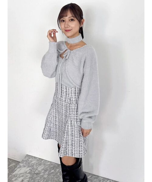 dazzlin（ダズリン）の「スイッチングコルセットミニスカート（スカート・レディース・その他1/グレー/チャコールグレー・SMALL/MEDIUM）」の15枚目の写真