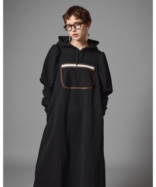 NON TOKYO（ノントーキョー）の「NON TOKYO/ノントーキョー/メッシュポケットパフスリーブワンピース（ワンピース・レディース・ブラック/グレー・F）」の8枚目の写真