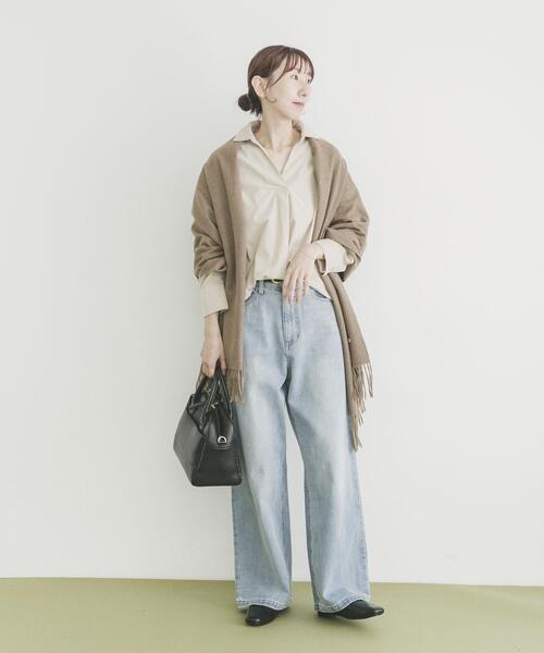 ITEMS URBANRESEARCH(アイテムズ アーバンリサーチ)の「Souplement Corduroy Shirts(シャツ/ブラウス・レディース・ブラック/ホワイト系その他/ブラウン・FREE)」の6枚目の写真