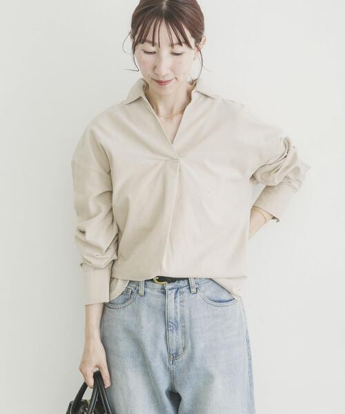 ITEMS URBANRESEARCH(アイテムズ アーバンリサーチ)の「Souplement Corduroy Shirts(シャツ/ブラウス・レディース・ブラック/ホワイト系その他/ブラウン・FREE)」の7枚目の写真