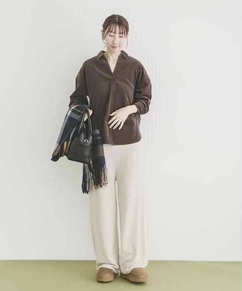 ITEMS URBANRESEARCH(アイテムズ アーバンリサーチ)の「Souplement Corduroy Shirts(シャツ/ブラウス・レディース・ブラック/ホワイト系その他/ブラウン・FREE)」の13枚目の写真