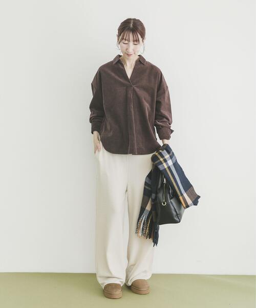 ITEMS URBANRESEARCH(アイテムズ アーバンリサーチ)の「Souplement Corduroy Shirts(シャツ/ブラウス・レディース・ブラック/ホワイト系その他/ブラウン・FREE)」の14枚目の写真