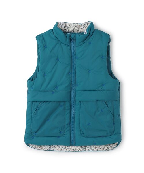 sense of wonder（センスオブワンダー）の「リバティアデラジャ星刺しゅうベスト（ベスト・キッズ・レンガ/ブルー/チャコール・110cm/120cm/80ｃｍ/90cm/100cm）」の3枚目の写真