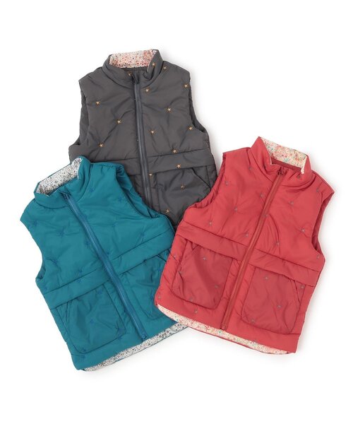 sense of wonder（センスオブワンダー）の「リバティアデラジャ星刺しゅうベスト（ベスト・キッズ・レンガ/ブルー/チャコール・110cm/120cm/80ｃｍ/90cm/100cm）」の11枚目の写真