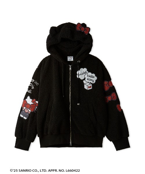 【新品未使用】snidel ハローキティ プレミアムパーカー ブラック SNIDEL（スナイデル）の「【HELLO KITTY】プレミアムパーカー