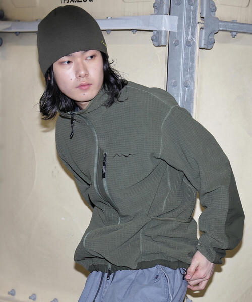 MANASTASH(マナスタッシュ)の「MANASTASH/マナスタッシュ/GRID FLEECE ZIP JKT(その他アウター・メンズ・ブラック/オリーブ系/グレー・L/M/S/XL)」の3枚目の写真