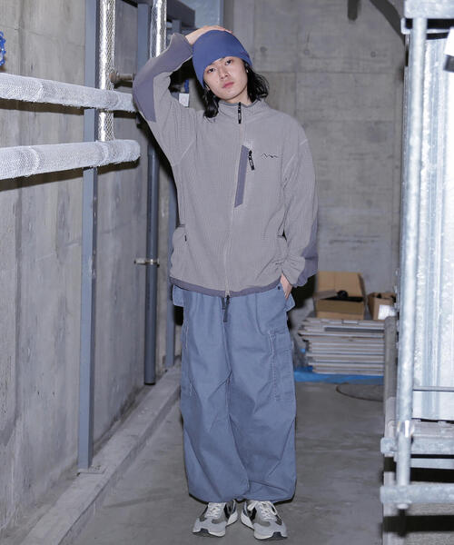 MANASTASH(マナスタッシュ)の「MANASTASH/マナスタッシュ/GRID FLEECE ZIP JKT(その他アウター・メンズ・ブラック/オリーブ系/グレー・L/M/S/XL)」の9枚目の写真