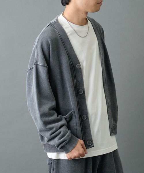 COLONY 2139（コロニートゥーワンスリーナイン）の「パウダー加工スウェットカーディガン（カーディガン/ボレロ・メンズ・ブラック/グレー・MEDIUM/LARGE）」の5枚目の写真