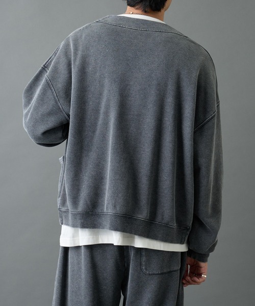 COLONY 2139（コロニートゥーワンスリーナイン）の「パウダー加工スウェットカーディガン（カーディガン/ボレロ・メンズ・ブラック/グレー・MEDIUM/LARGE）」の6枚目の写真