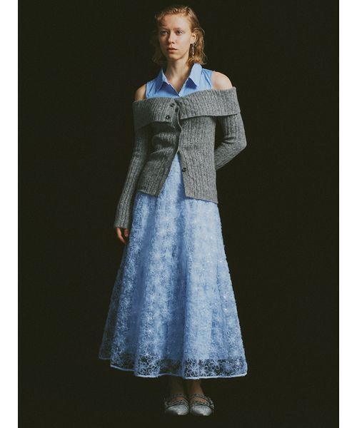 FURFUR（ファーファー）の「オフショルレイヤードニット（ニット/セーター・レディース・ホワイト/ブラック/グレー・F）」の5枚目の写真