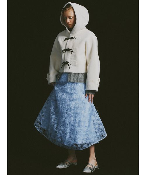 FURFUR（ファーファー）の「オフショルレイヤードニット（ニット/セーター・レディース・ホワイト/ブラック/グレー・F）」の6枚目の写真