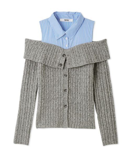 FURFUR（ファーファー）の「オフショルレイヤードニット（ニット/セーター・レディース・ホワイト/ブラック/グレー・F）」の18枚目の写真