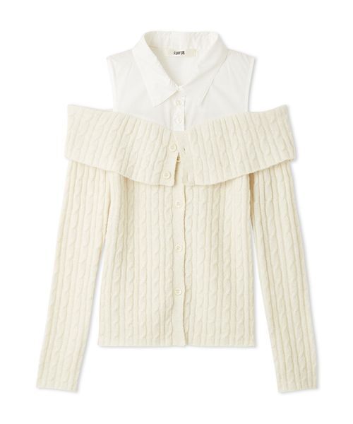 FURFUR（ファーファー）の「オフショルレイヤードニット（ニット/セーター・レディース・ホワイト/ブラック/グレー・F）」の19枚目の写真