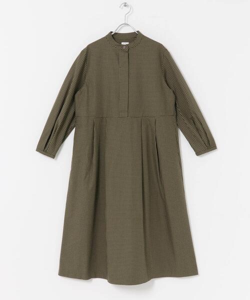 新品タグ付◆ DOORS 『UR TECH』チェック柄バルーンスリーブワンピース セール】『UR TECH』チェック柄バルーンスリーブワンピース