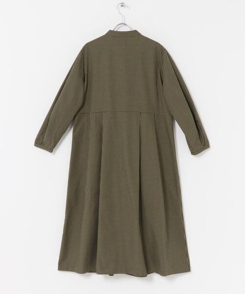 セール】『UR TECH』チェック柄バルーンスリーブワンピース