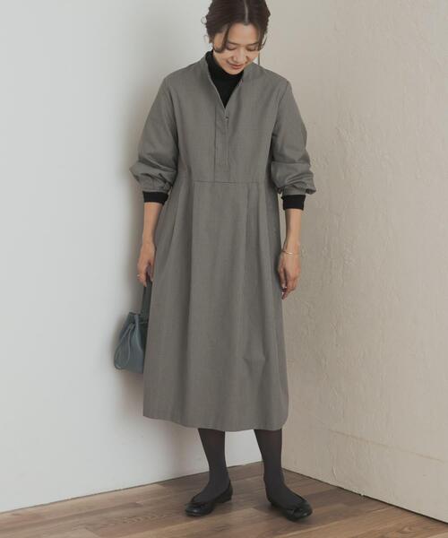 URBAN RESEARCH DOORS(アーバンリサーチドアーズ)の「『UR TECH』チェック柄バルーンスリーブワンピース(ワンピース・レディース・グレー系その他/ブラウン系その他/ブルー系その他・MEDIUM)」の20枚目の写真