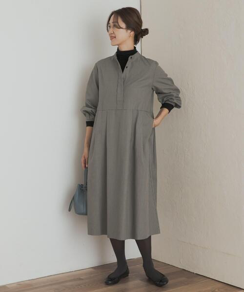 URBAN RESEARCH DOORS(アーバンリサーチドアーズ)の「『UR TECH』チェック柄バルーンスリーブワンピース(ワンピース・レディース・グレー系その他/ブラウン系その他/ブルー系その他・MEDIUM)」の21枚目の写真
