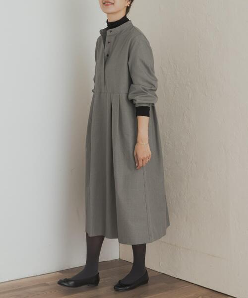 URBAN RESEARCH DOORS(アーバンリサーチドアーズ)の「『UR TECH』チェック柄バルーンスリーブワンピース(ワンピース・レディース・グレー系その他/ブラウン系その他/ブルー系その他・MEDIUM)」の22枚目の写真