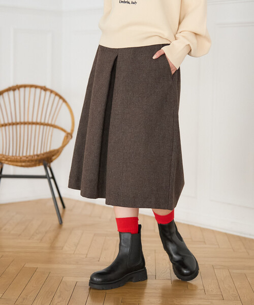 rakutao様 キュロットタックガウチョパンツ(01_S 69_ダークネイビー