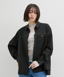 JOSEMOON SATIN STRIPE SHIRT/ジョゼムーンサテンストライプシャツ