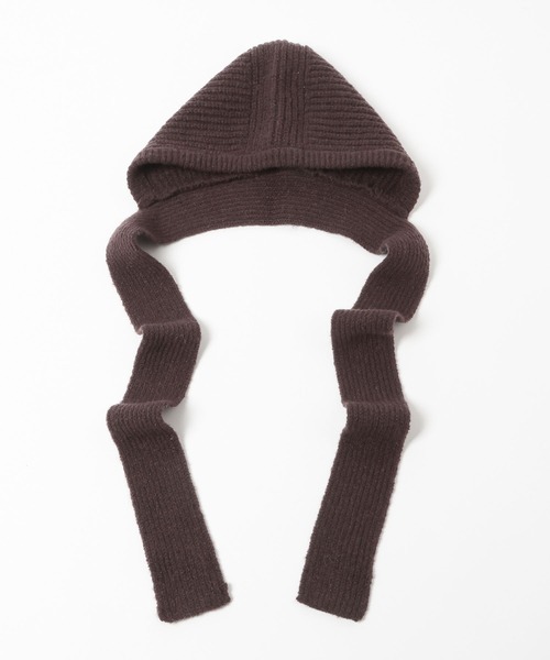 Heather（ヘザー）の「ニットバラクラバ　606017（ニットキャップ/ビーニー・レディース・ブラウン/グレー/オフホワイト・ONE SIZE）」の8枚目の写真