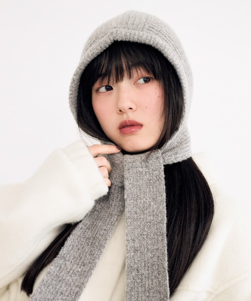 Heather（ヘザー）の「ニットバラクラバ　606017（ニットキャップ/ビーニー・レディース・ブラウン/グレー/オフホワイト・ONE SIZE）」の20枚目の写真