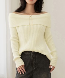 DAY CLOSET | 【2WAY/着るだけこなれ魅せ/まろやかニット】長袖オフショルリブニットトップス レディース(ニット/セーター)