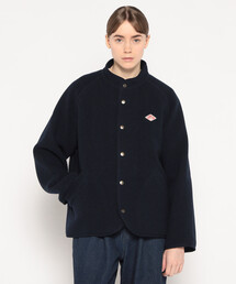 DANTON | WOMEN'S WOOL LIGHT PILE STANDCOLLAR JACKET(その他アウター)