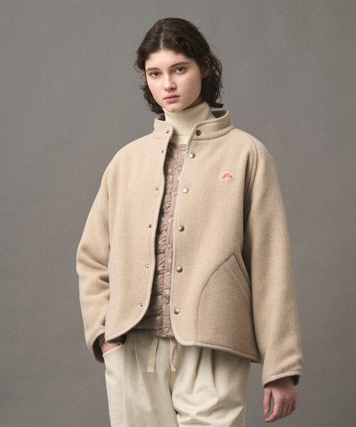DANTON（ダントン）の「WOMEN'S WOOL LIGHT PILE STANDCOLLAR JACKET（その他アウター・レディース・ベージュ系その他/ベージュ/ネイビー/グレー・36/34/38）」の7枚目の写真