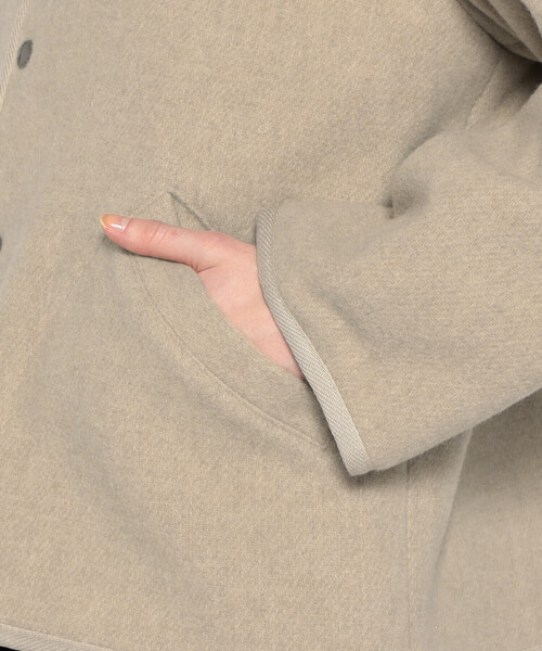 DANTON（ダントン）の「WOMEN'S WOOL LIGHT PILE STANDCOLLAR JACKET（その他アウター・レディース・ベージュ系その他/ベージュ/ネイビー/グレー・36/34/38）」の16枚目の写真