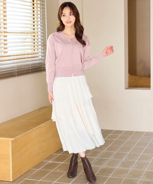 Feroux(フェルゥ)の「アシンメトリーティアード スカート(スカート・レディース・アイボリー系/ピンク系・SMALL/MEDIUM)」の6枚目の写真