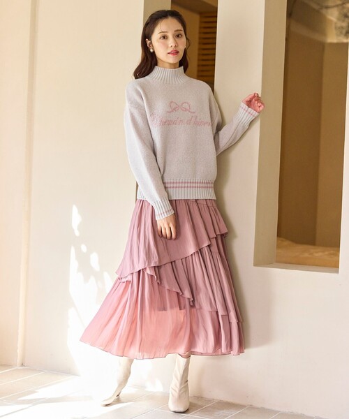 Feroux(フェルゥ)の「アシンメトリーティアード スカート(スカート・レディース・アイボリー系/ピンク系・SMALL/MEDIUM)」の10枚目の写真