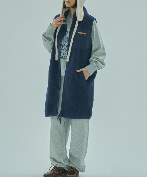 SPALDING(スポルディング)の「(SPALDING x ROSE BUD)FLEECE VEST(ベスト・レディース・ホワイト/ネイビー・ONE SIZE)」の2枚目の写真