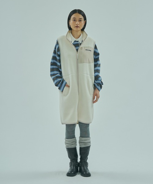 SPALDING(スポルディング)の「(SPALDING x ROSE BUD)FLEECE VEST(ベスト・レディース・ホワイト/ネイビー・ONE SIZE)」の3枚目の写真