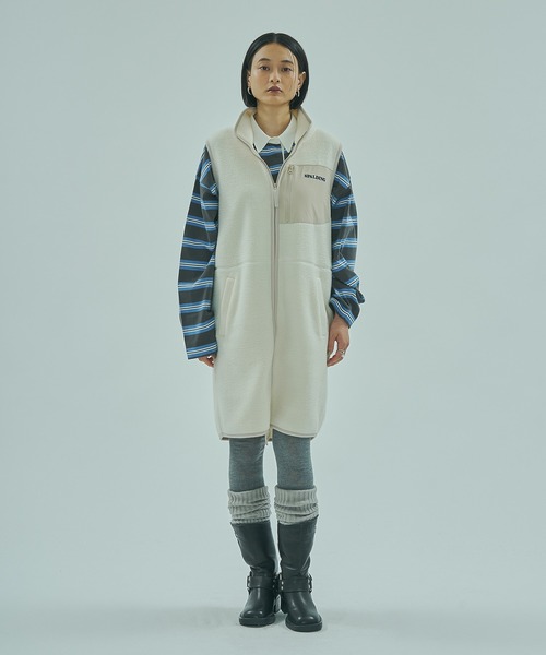 SPALDING(スポルディング)の「(SPALDING x ROSE BUD)FLEECE VEST(ベスト・レディース・ホワイト/ネイビー・ONE SIZE)」の4枚目の写真