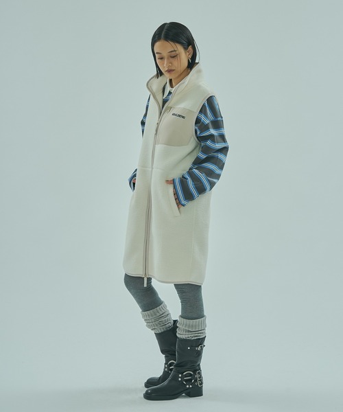 SPALDING(スポルディング)の「(SPALDING x ROSE BUD)FLEECE VEST(ベスト・レディース・ホワイト/ネイビー・ONE SIZE)」の5枚目の写真