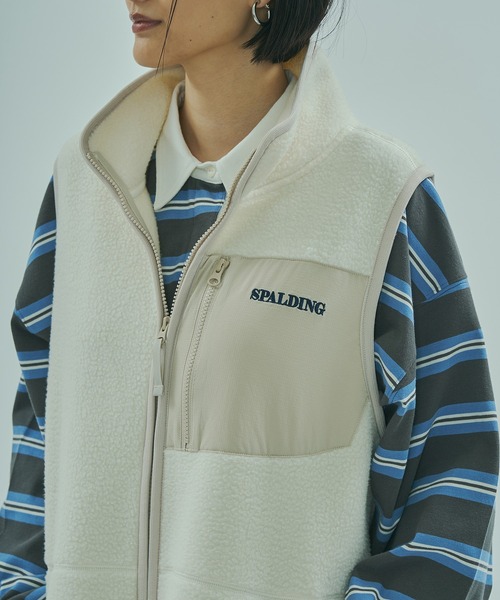 SPALDING(スポルディング)の「(SPALDING x ROSE BUD)FLEECE VEST(ベスト・レディース・ホワイト/ネイビー・ONE SIZE)」の11枚目の写真