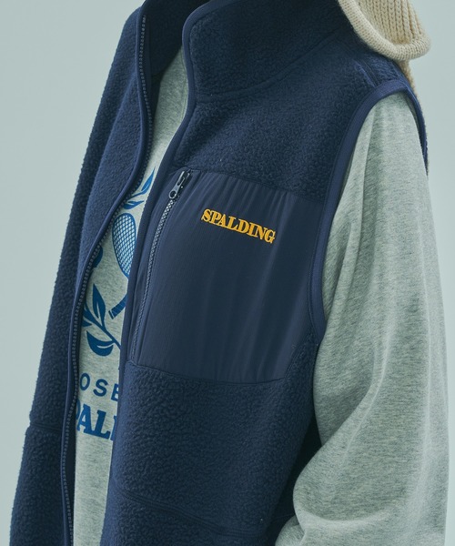 SPALDING(スポルディング)の「(SPALDING x ROSE BUD)FLEECE VEST(ベスト・レディース・ホワイト/ネイビー・ONE SIZE)」の19枚目の写真