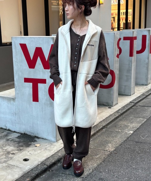 SPALDING(スポルディング)の「(SPALDING x ROSE BUD)FLEECE VEST(ベスト・レディース・ホワイト/ネイビー・ONE SIZE)」の21枚目の写真